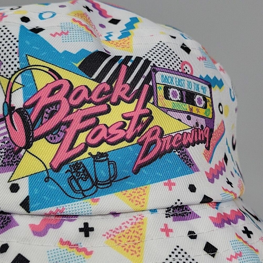 Back East Brewing White Bucket Hat Cap 90's Retro Beach Gear - Picture 3 of 11